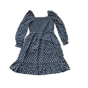 Vineyard Vines Girls Blue Floral Smocked Bow Dress Size Medium M 12 14 Kids